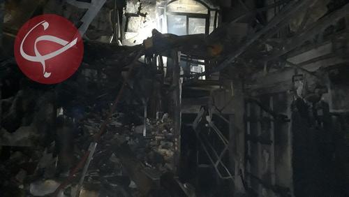 تصویری از محل آتش‌سوزی در خیابان شریعتی