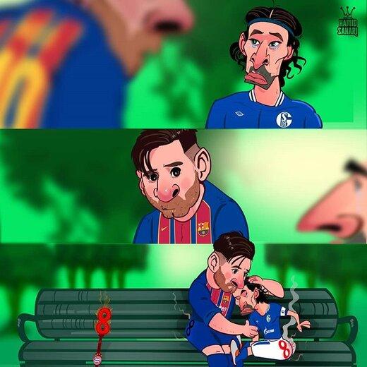 ببینید: مسی در حال دلداری دادن قربانی جدید بایرن!