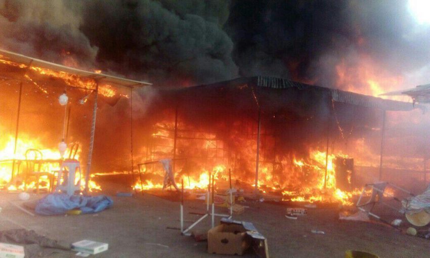 حریق در بازار روز گلشهر کرج/ حادثه ۴ مصدوم بر جای گذاشت (+ عکس)