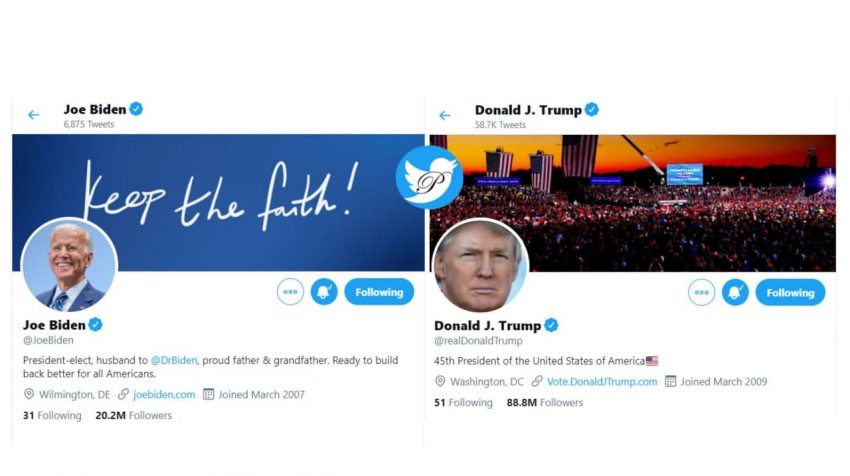 ریزش فالوورهای ترامپ هم زمان با افزایش فالوورهای جو بایدن