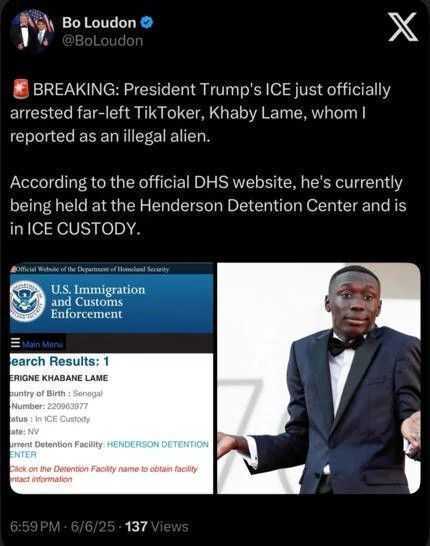 پرطرفدارترین ستاره تیک تاک دیپورت شد