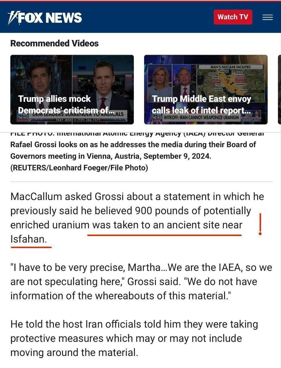 ادعای گروسی: ایران اورانیوم ۶۰ درصدی که غنی کرده، در مکانهای تاریخی اصفهان پنهان کرده