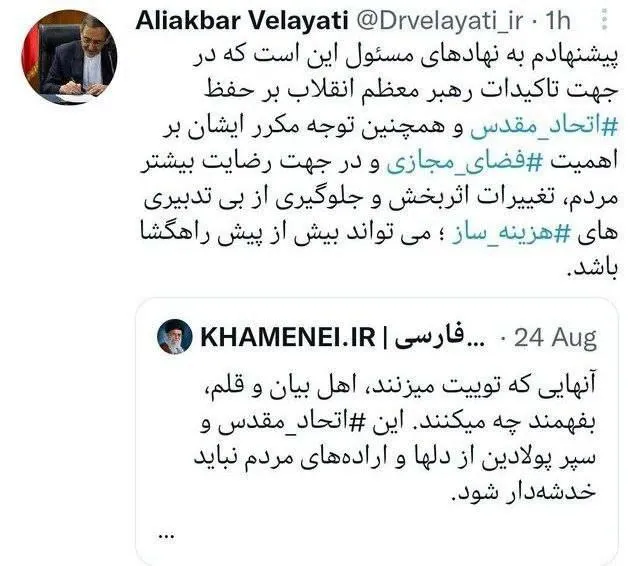 ولایتی خواستار ایجاد تغییرات اثربخش در فضای مجازی برای جلب رضایت مردم شد