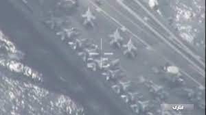 پرواز پهپادهای ایرانی بر فراز ناو هواپیمابر آمریکایی|خبر فوری